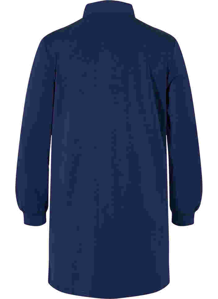 Sweat-Tunika mit erhöhtem Kragen und Reißverschluss-Detail, Medieval Blue, Packshot image number 1
