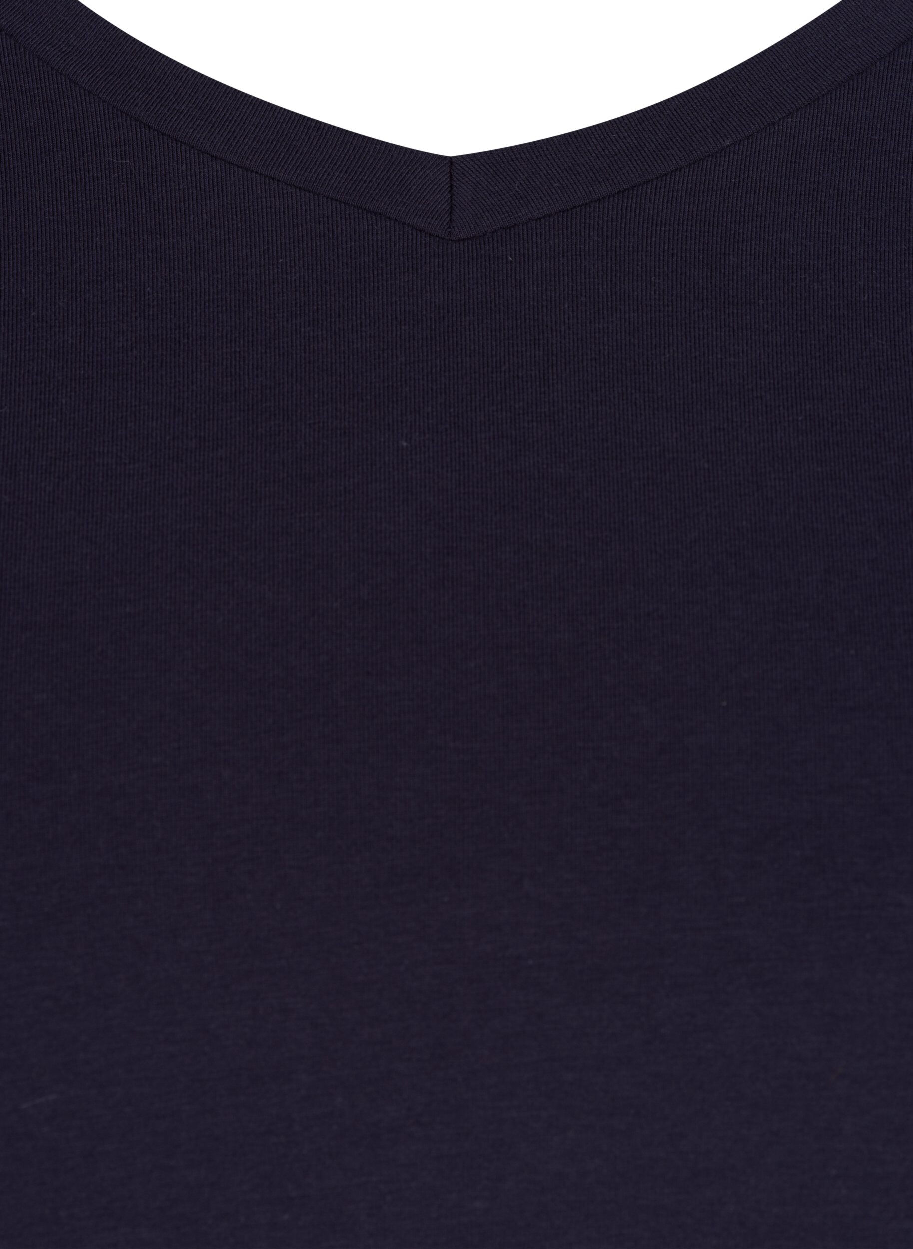 ZizziEinfarbiges basic T-Shirt aus Baumwolle, Blau, Packshot image number 2