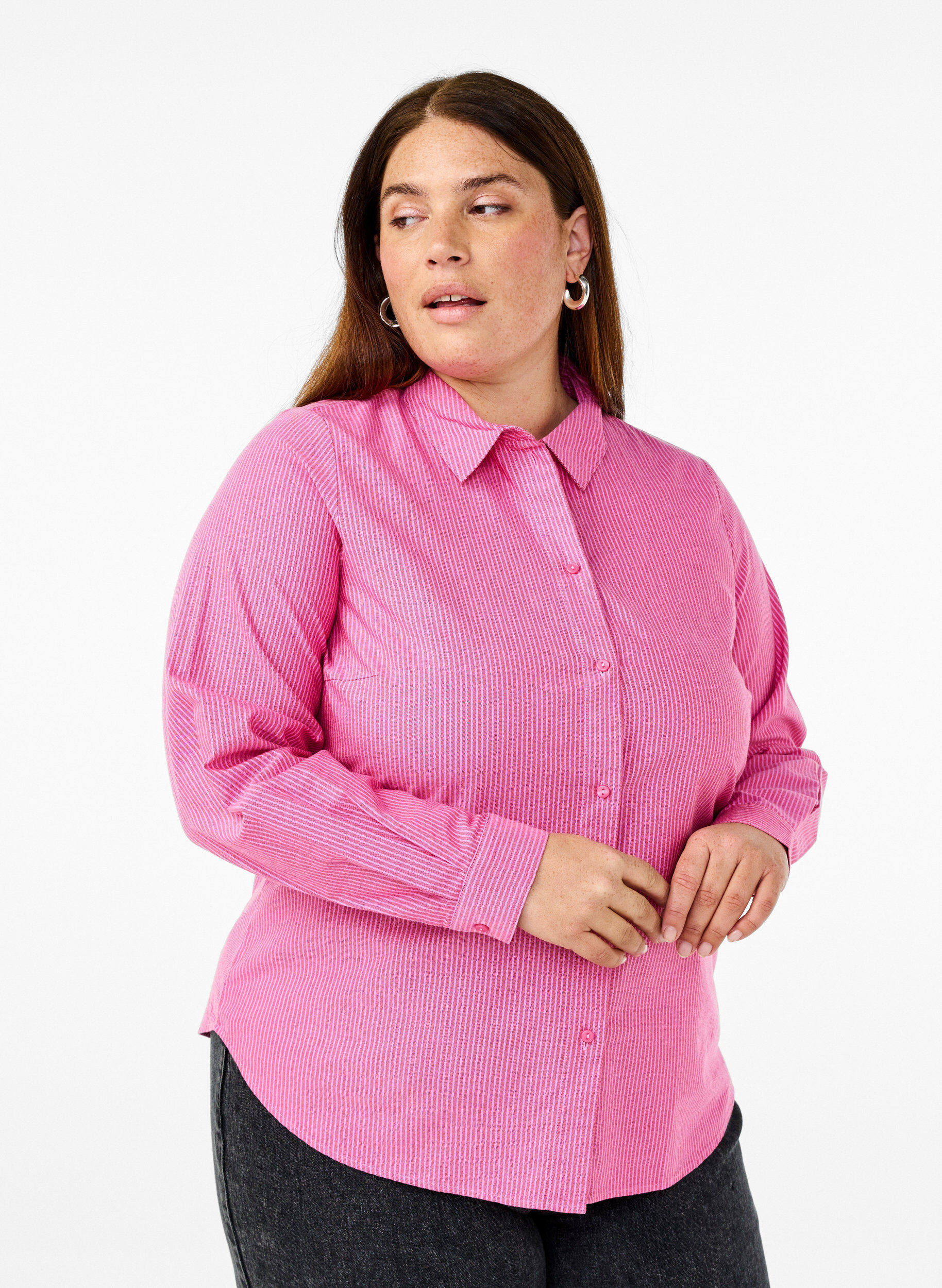 ZizziLang&auml;rmliges Baumwollhemd, Rot, Model image number 0