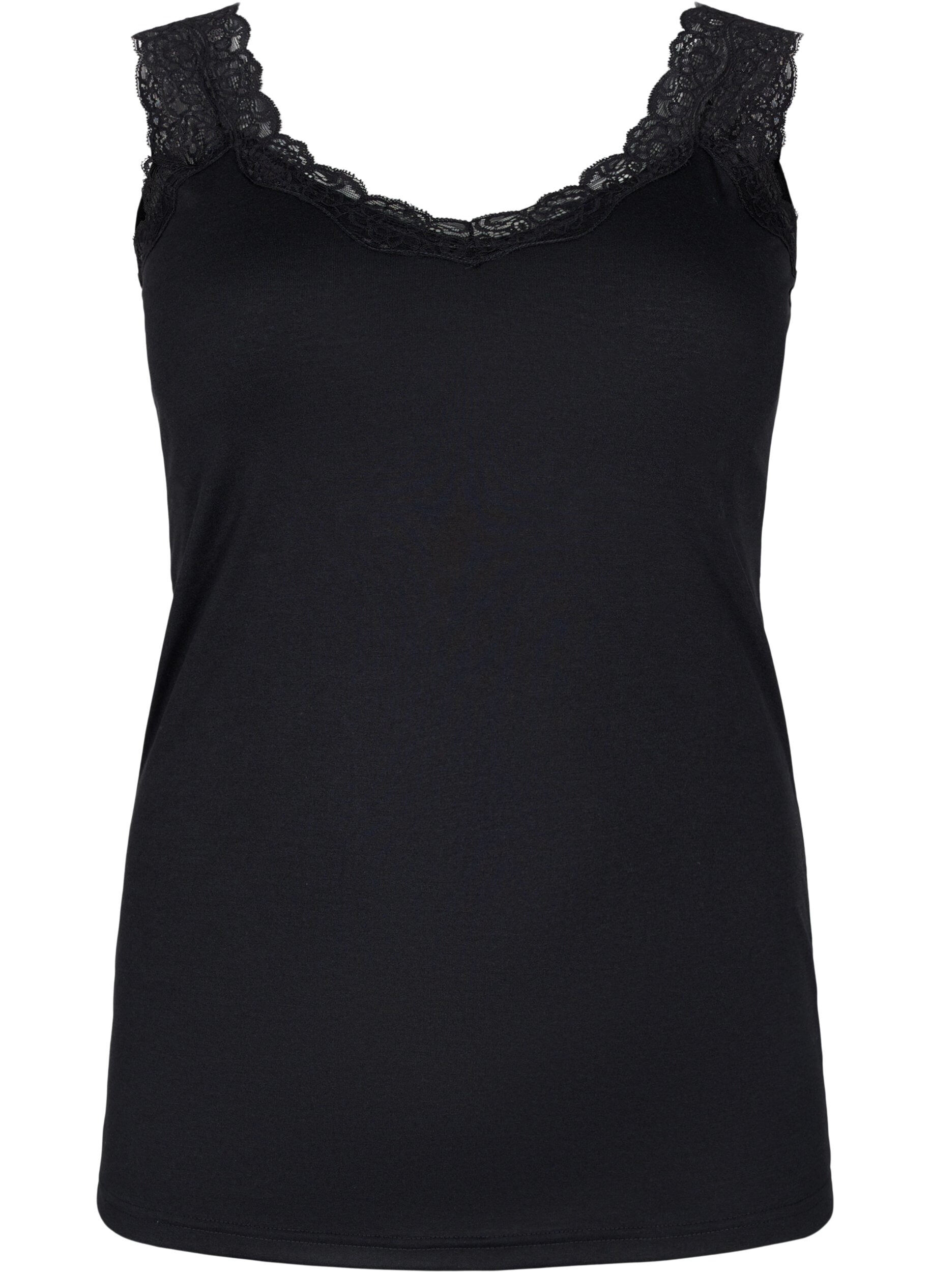 Zizzi2er-Pack Tops mit Spitze, Black / Black, Packshot image number 2