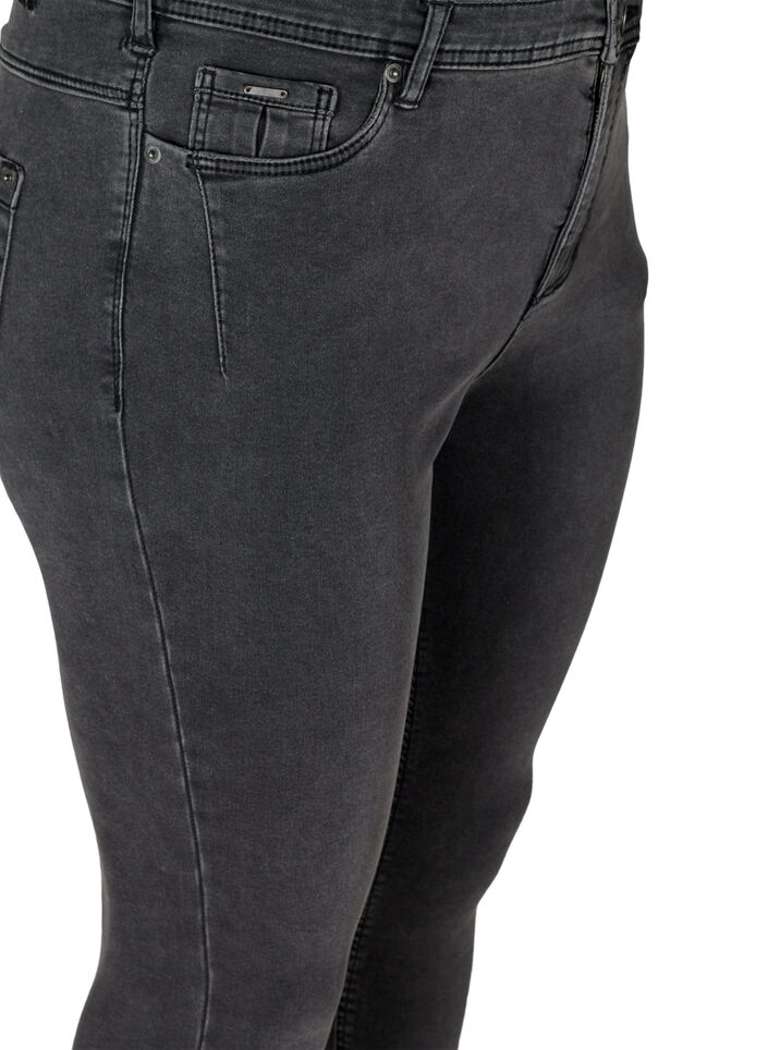 Kurze Amy Jeans mit Reißverschlussdetail., Grau, Packshot image number 2
