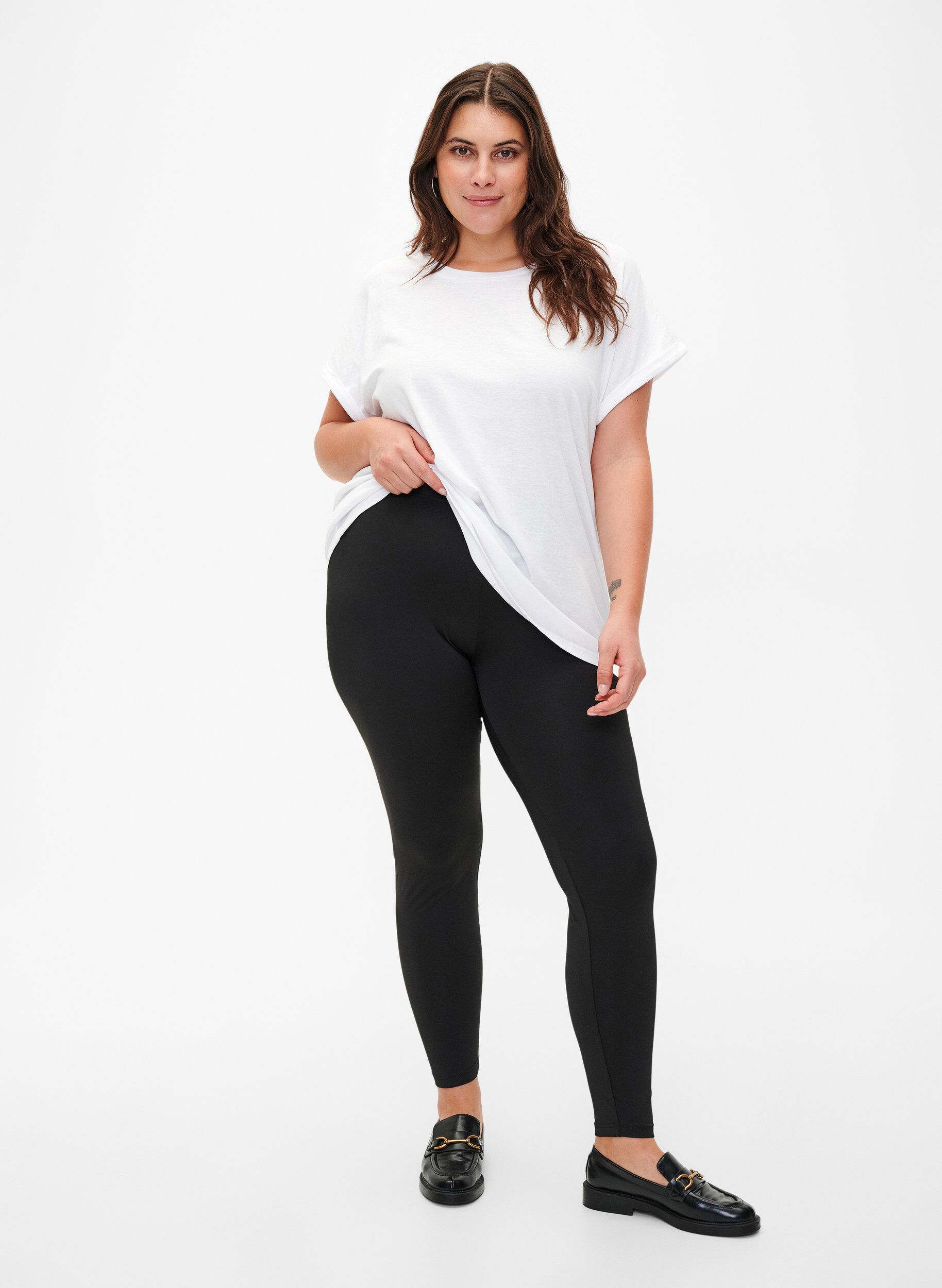 Zizzi2-pack Basic Leggings, Schwarz, Model image number 1