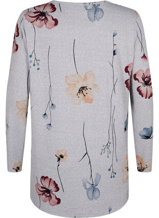 Gestreifte Bluse mit langen Ärmeln, LGM Flower AOP, Packshot image number 1