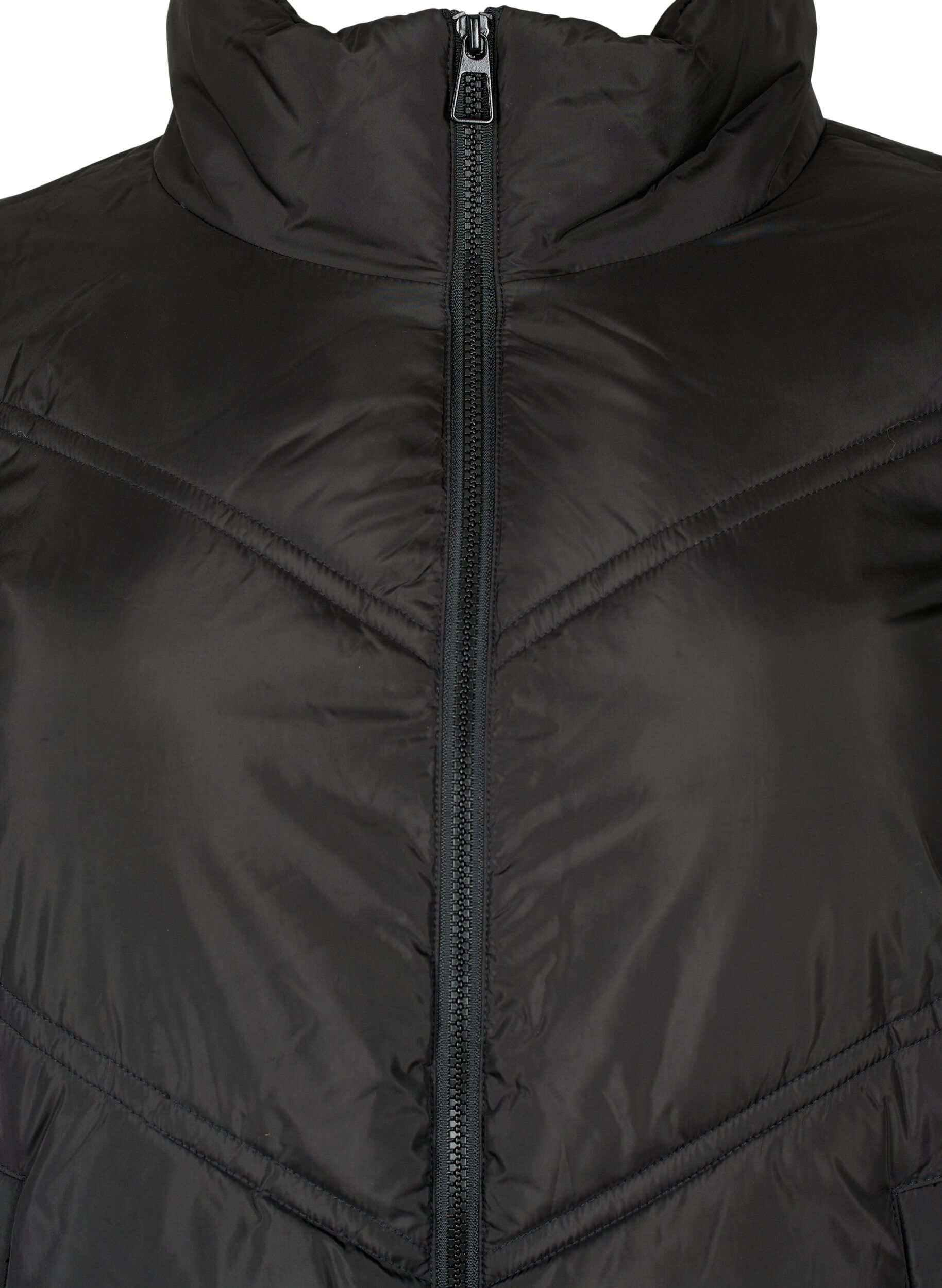ZizziKurze Puffer-Winterjacke mit Taschen, Black, Packshot image number 2
