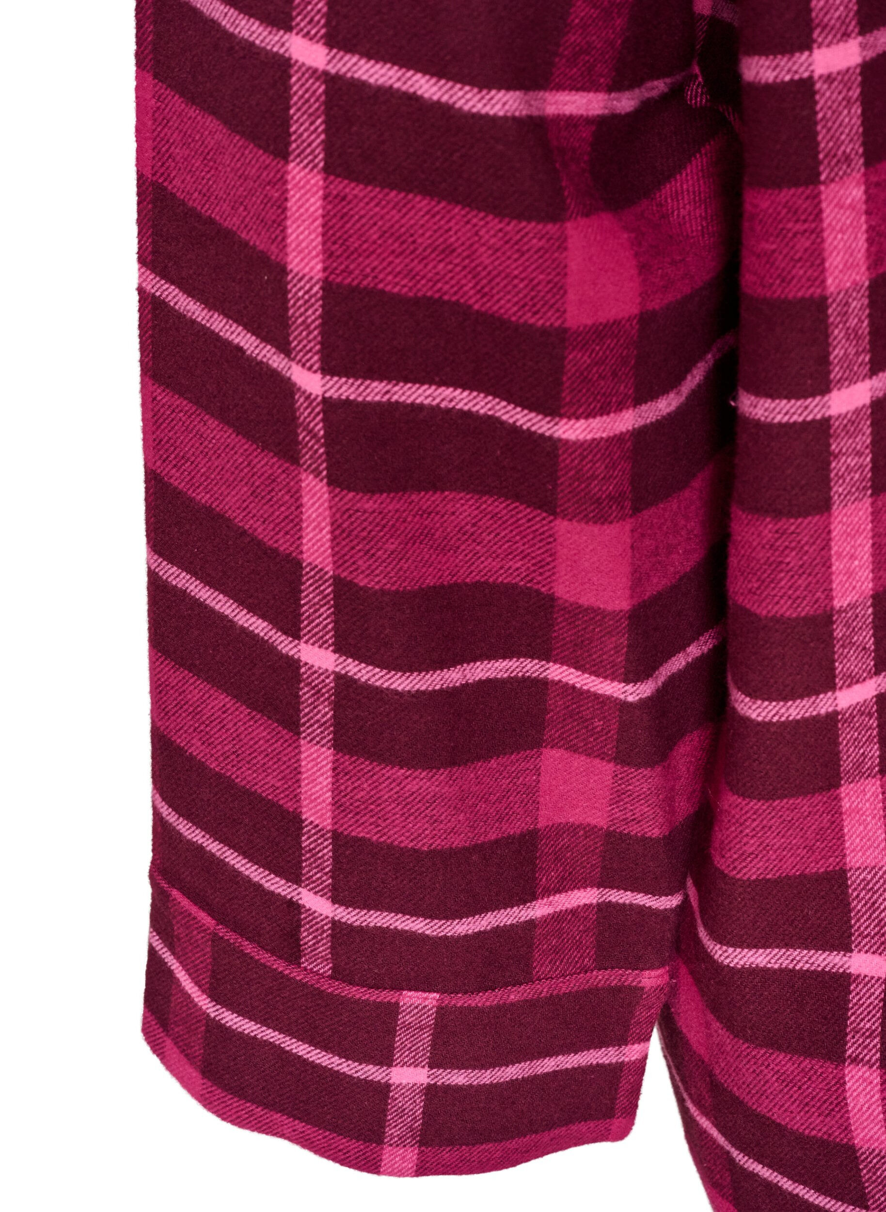ZizziKariertes Pyjamahemd aus Baumwolle mit langen &Auml;rmeln, Rot, Packshot image number 3