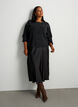 Midirock aus Satin, Schwarz, Model image number 0