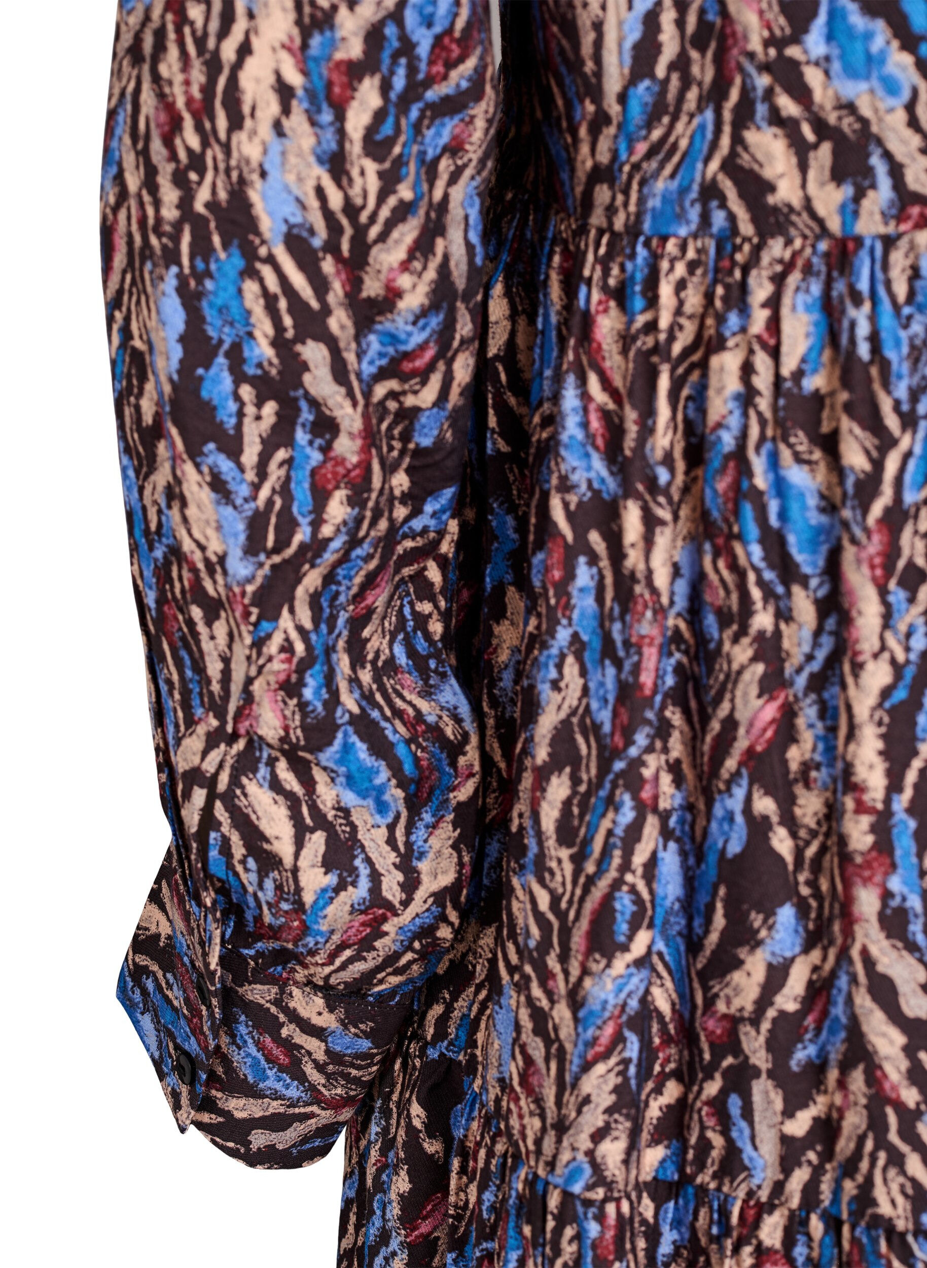 ZizziA-Linien-Kleid mit R&uuml;schenkragen, Blau, Packshot image number 3