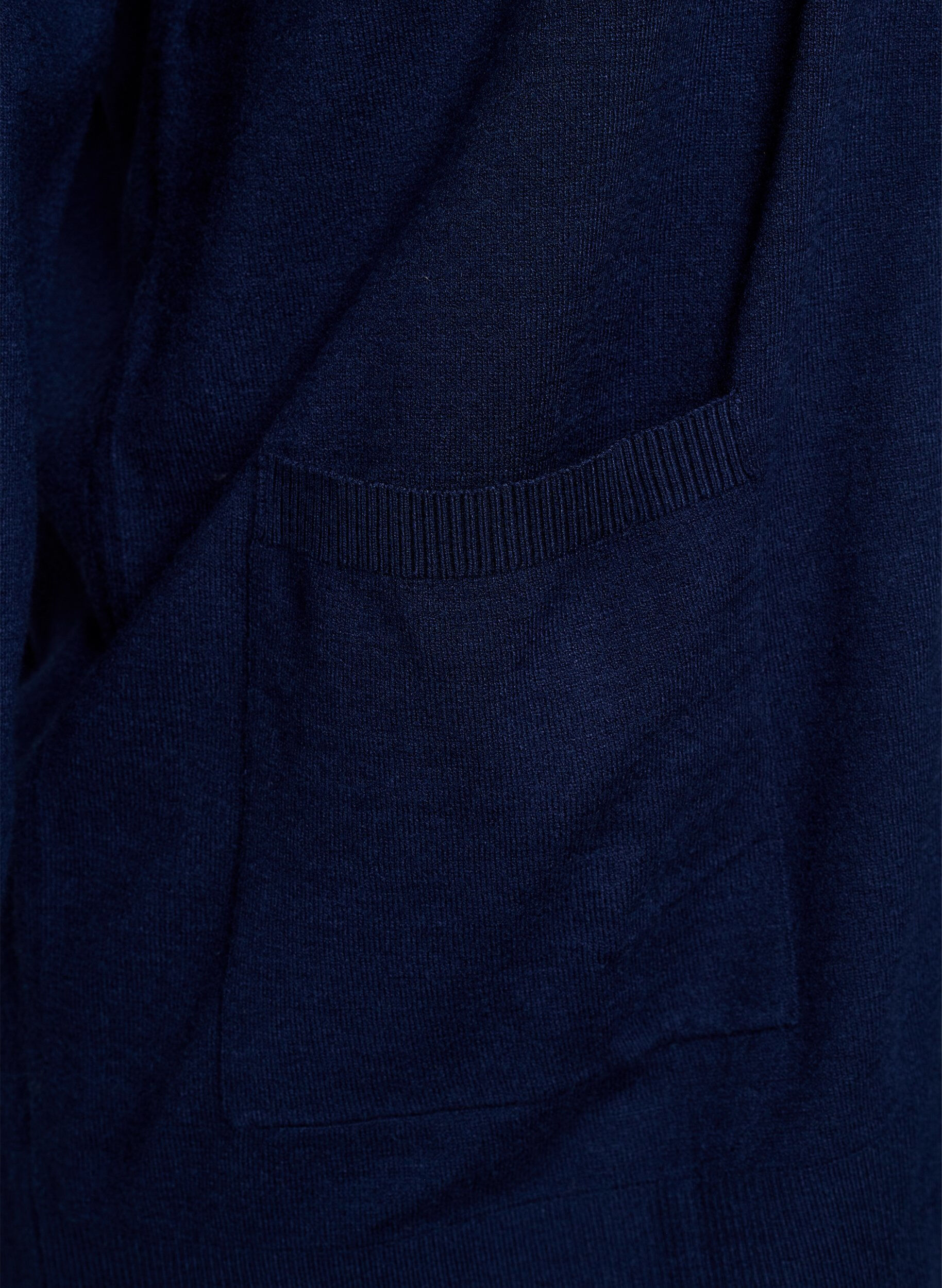 ZizziLange offene Strickjacke mit Taschen, Blau, Packshot image number 3