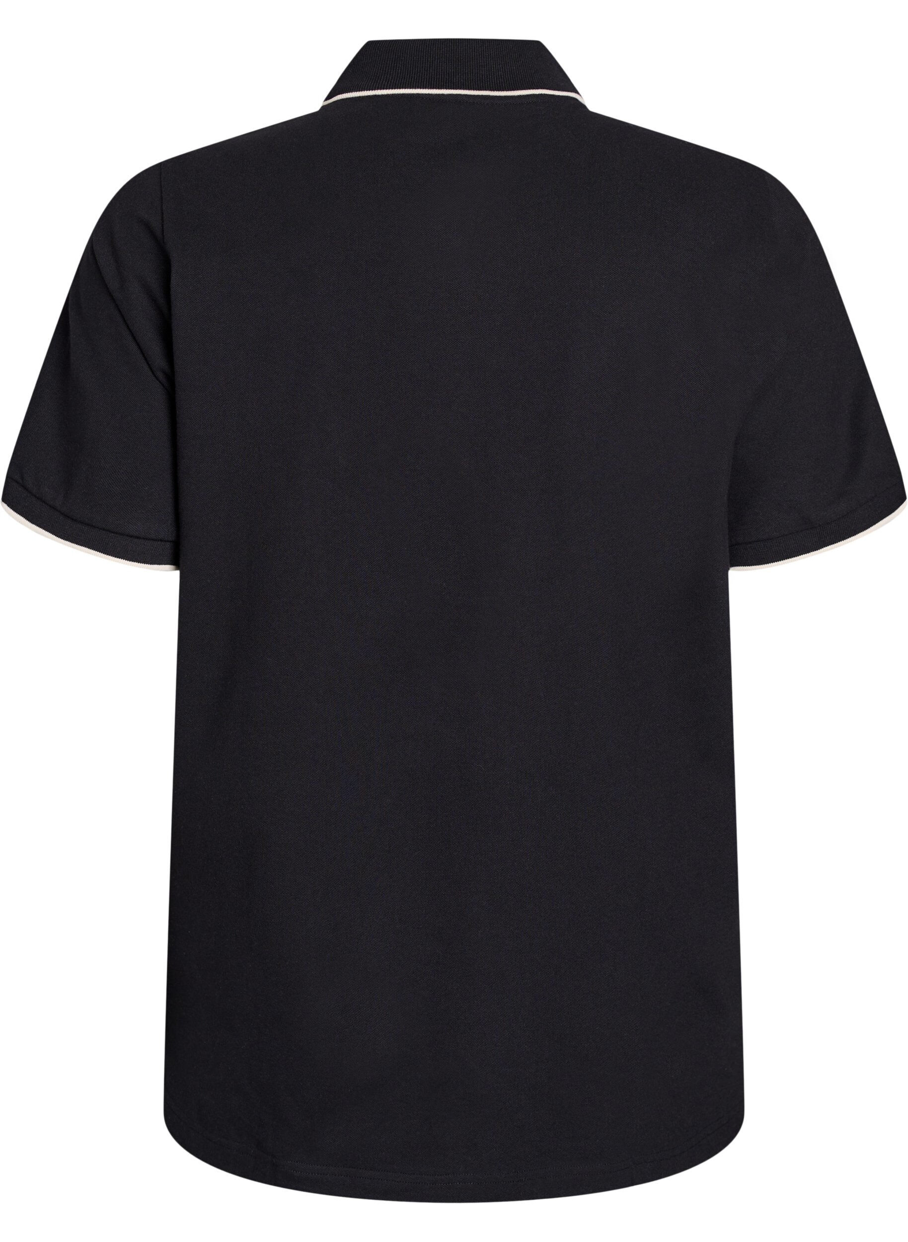 ZizziPoloshirt mit kurzen &Auml;rmeln, Schwarz, Packshot image number 1
