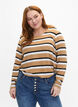 Gestreifte Bluse mit langen &Auml;rmeln, Schwarz, Model image number 0
