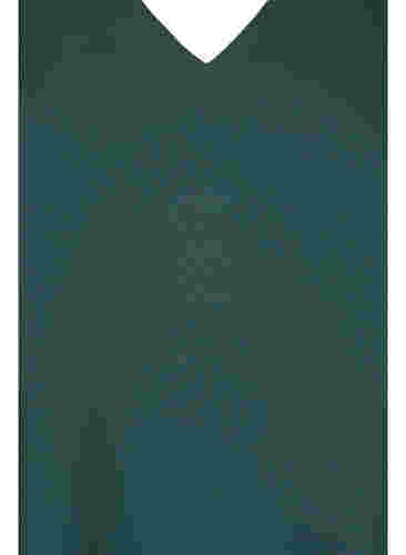 Bluse mit 3/4 Ärmeln und V-Ausschnitt, Trekking Green, Packshot image number 2