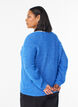 Strickbluse mit V-Ausschnitt und Raglan&auml;rmeln, Blau, Model image number 2