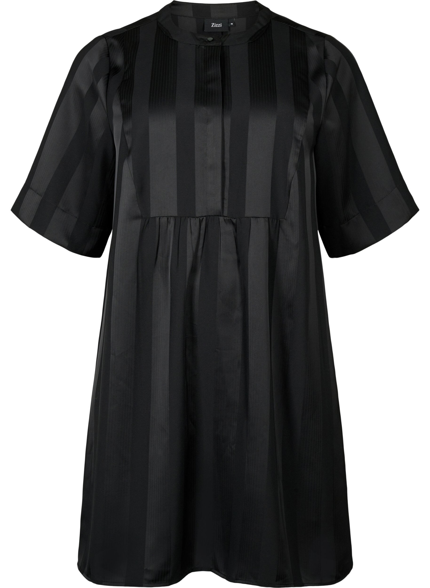 ZizziA-Linien-Kleid mit Streifen und 1/2-&Auml;rmeln, Black, Packshot image number 0
