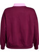 Sweatshirt aus Bio-Baumwolle mit Kragen und Kontrastprint, Dunkles Bordeaux, Packshot image number 1