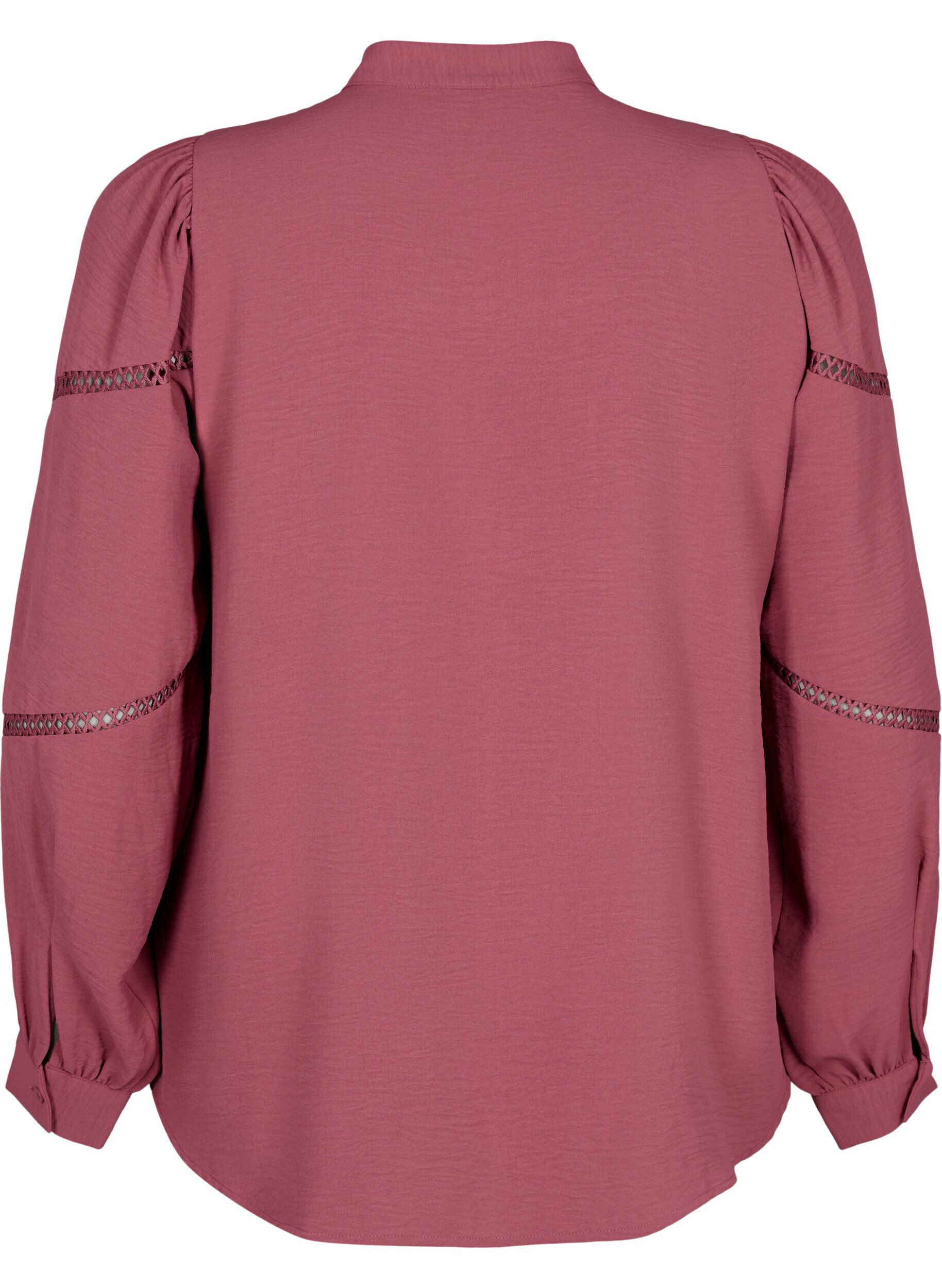 Zizzi Hemdbluse mit geh&auml;kelten Verzierungen, Dry Rose, Packshot image number 1