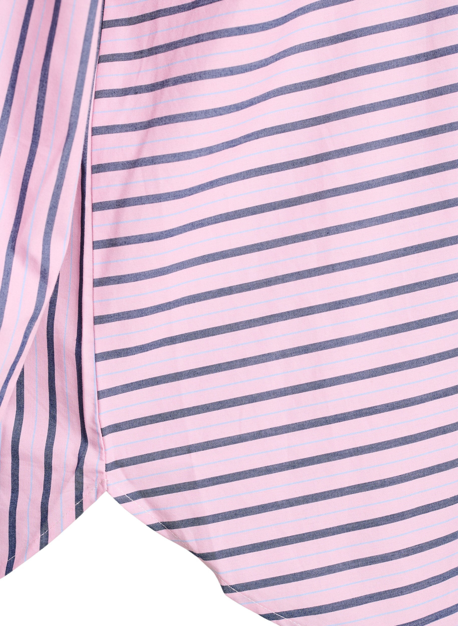 ZizziGestreifte Hemd mit klassischem Kragen und langen &Auml;rmeln, Pink, Packshot image number 3