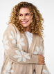 Lange Strickjacke mit floralem Muster, Simply Taupe Comb, Model image number 2