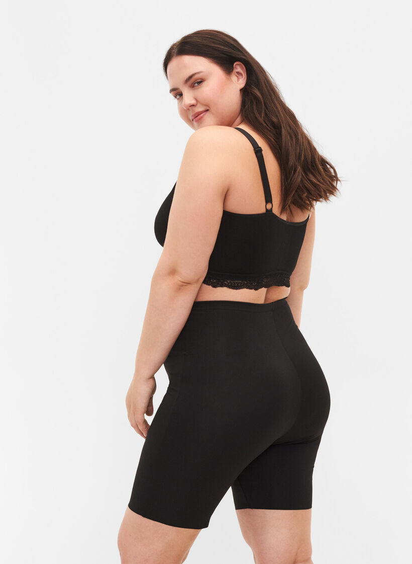 Light Shapewear Shorts mit hoher Taille, Schwarz, Model image number 1