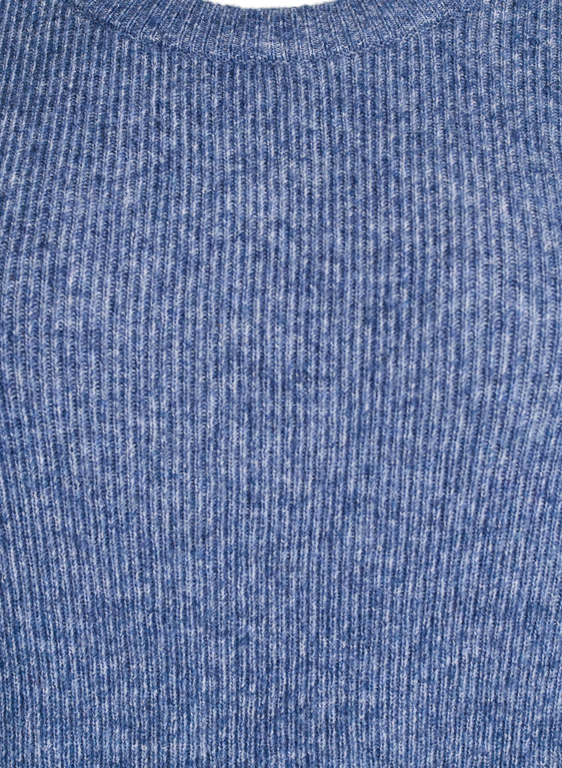 ZizziMelierte Strickbluse mit Rundhalsausschnitt, Blau, Packshot image number 2