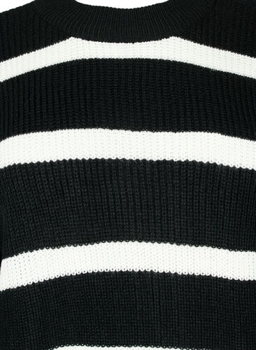 FLASH – Strickpullover mit Streifen, Black/White Stripe, Packshot image number 2