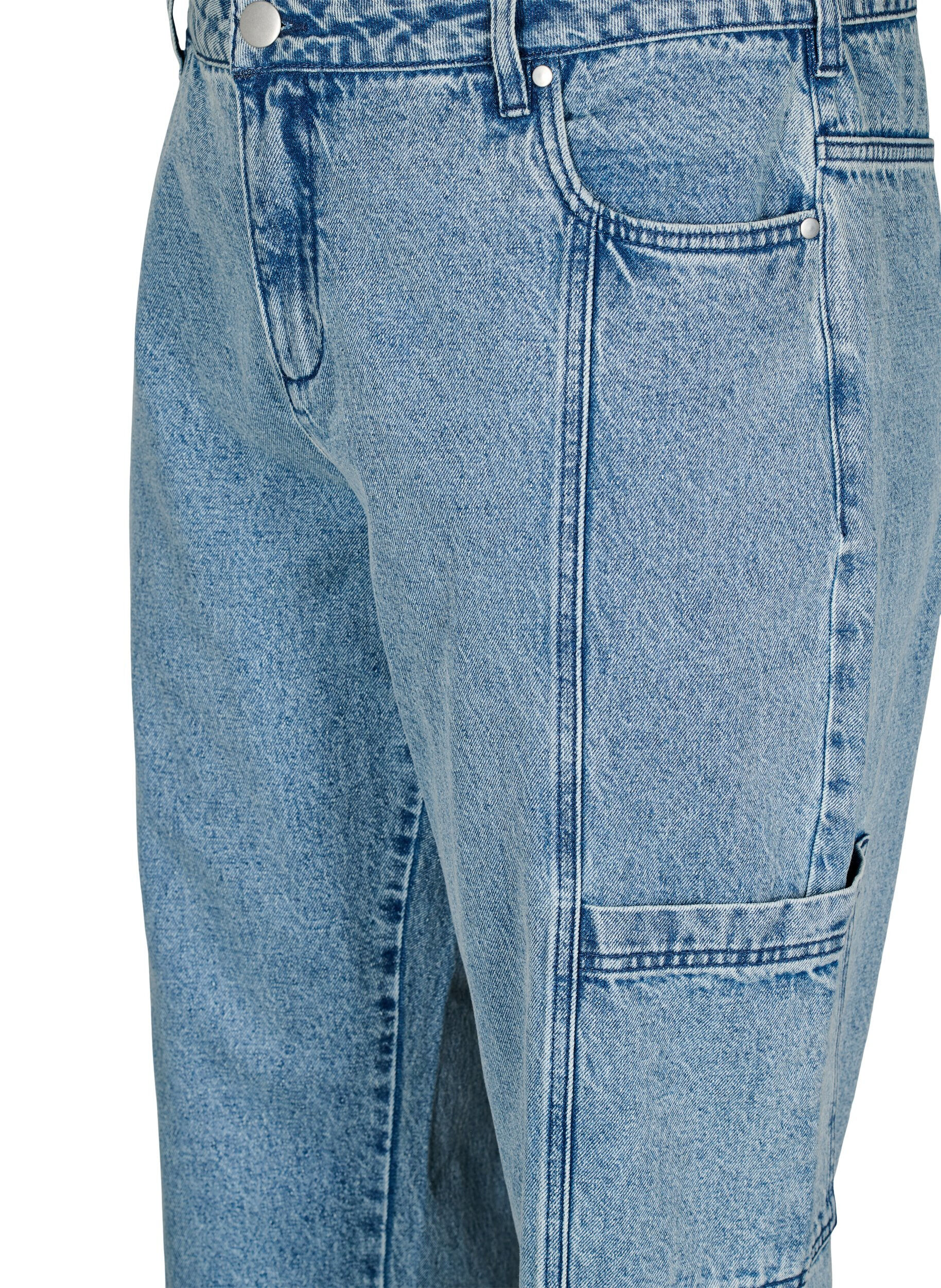ZizziCargojeans mit hoher Taille, Blau, Packshot image number 2