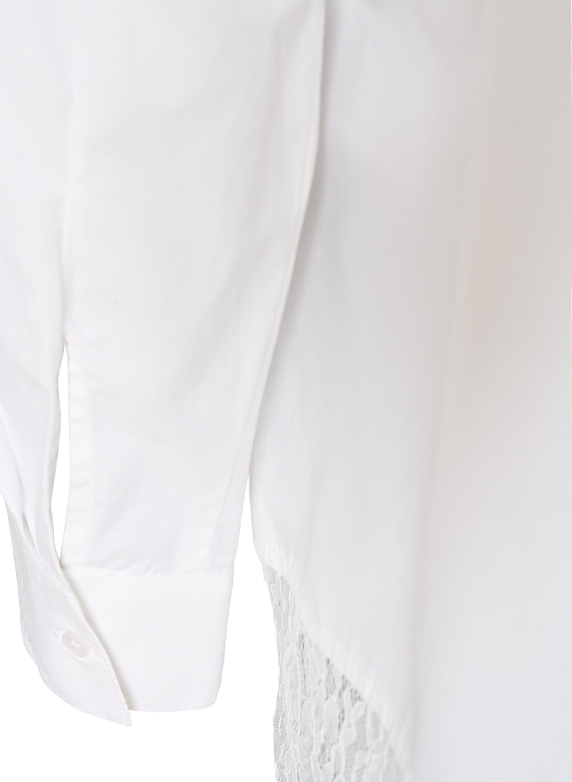 ZizziLockere Bluse mit breiter Spitze, Wei&szlig;, Packshot image number 3