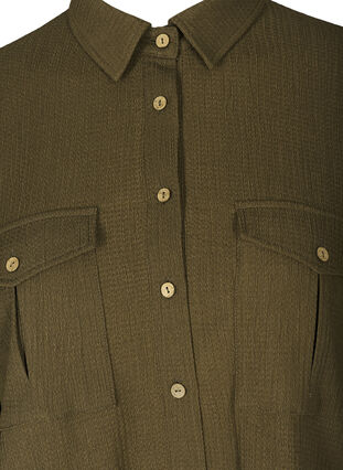 Strukturiertes Hemd mit Brusttaschen, Dark Green ASS, Packshot image number 2