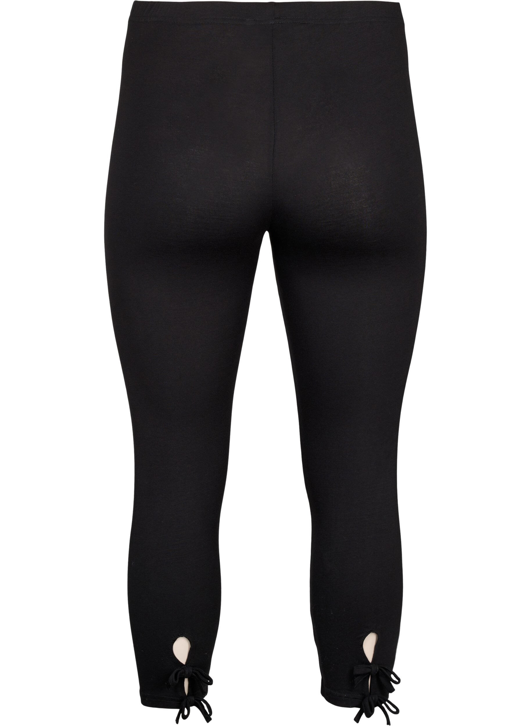 Zizzi3/4 Leggings aus Viskose mit Schleife, Black, Packshot image number 1