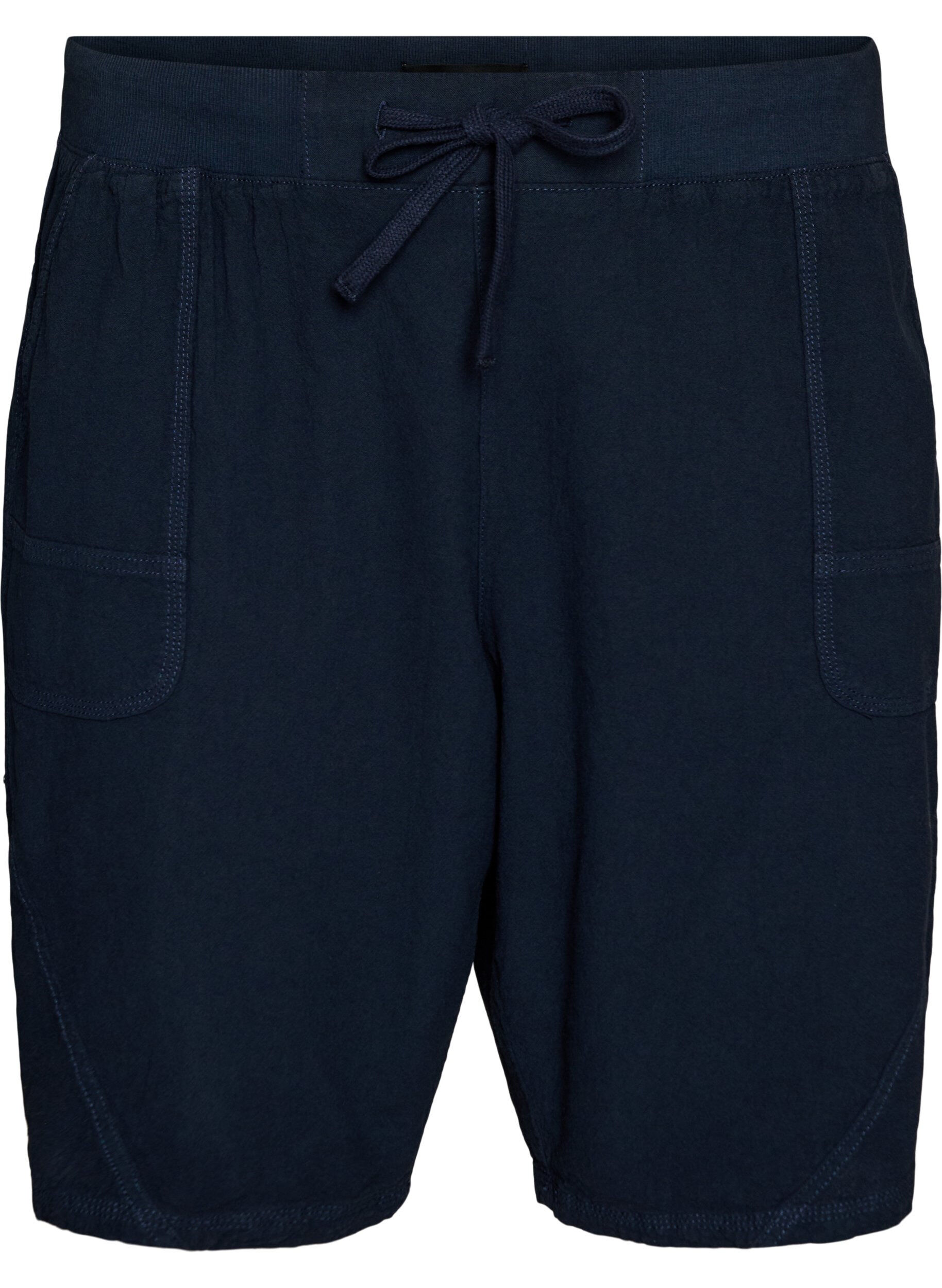 ZizziLockere Shorts aus Baumwolle mit Taschen, Blau, Packshot image number 0