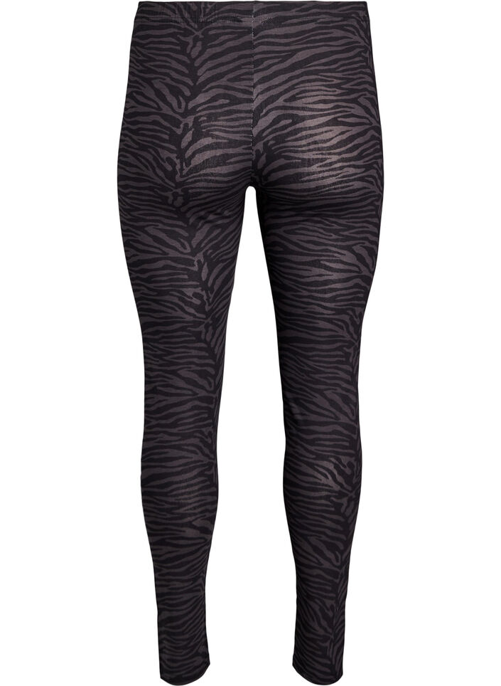 Viskose Leggings mit Druck, Schwarz, Packshot image number 1