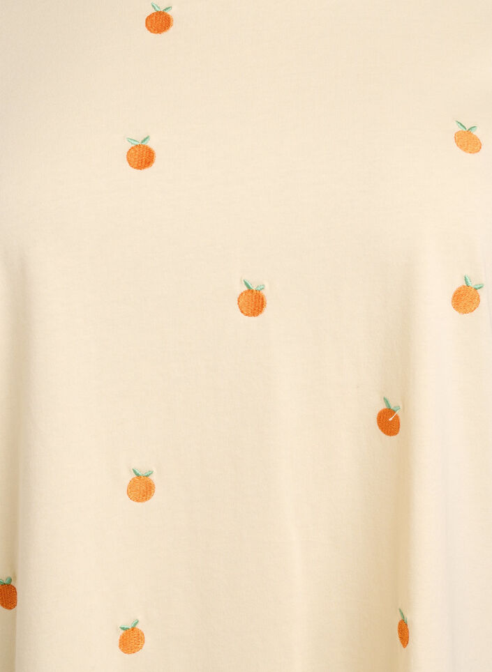 T-Shirt aus Bio-Baumwolle mit aufgestickten Motiven, Gelb, Packshot image number 2