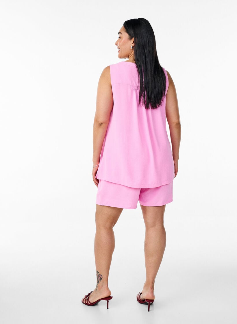 Kurze Hose mit Taschen und elastischem Bund, Pink, Model image number 2