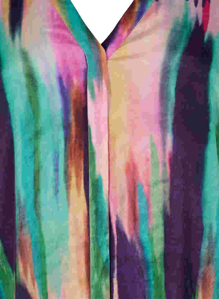 Hemd aus Viskose mit Print und 3/4 Ärmeln, Purple AOP, Packshot image number 2