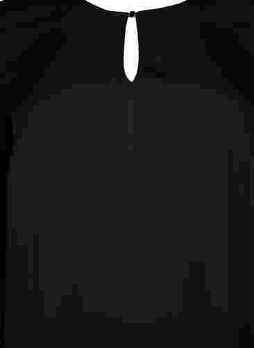 Unifarbene Bluse mit langen Ärmeln, Black, Packshot image number 2