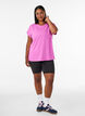 Einfarbiges Trainings-T-Shirt, Lila, Model image number 1