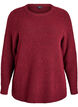 Melierte Strickbluse mit Rundhalsausschnitt, Rot, Packshot image number 0