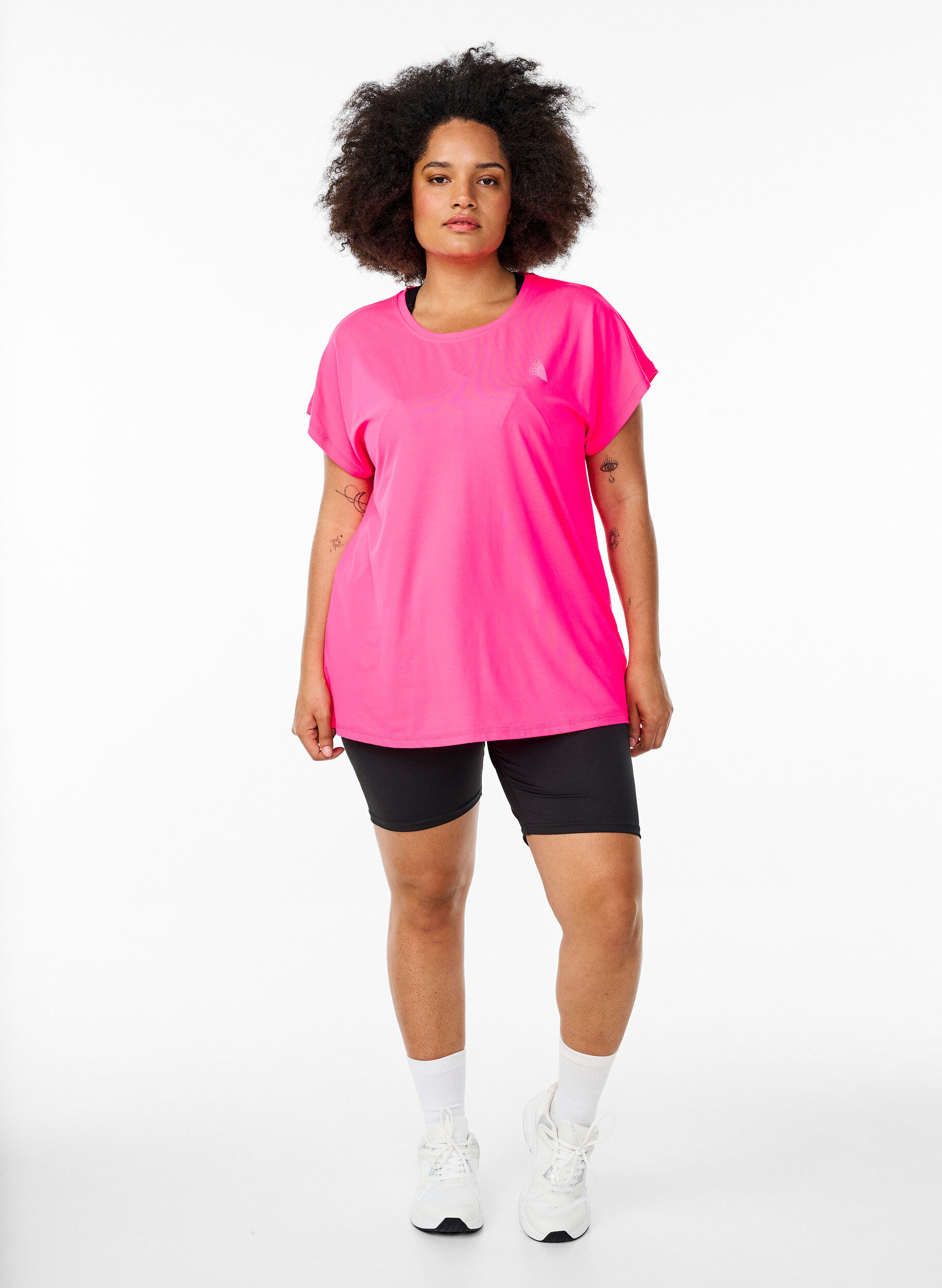 ZizziEinfarbiges Trainings-T-Shirt, Pink, Model image number 1