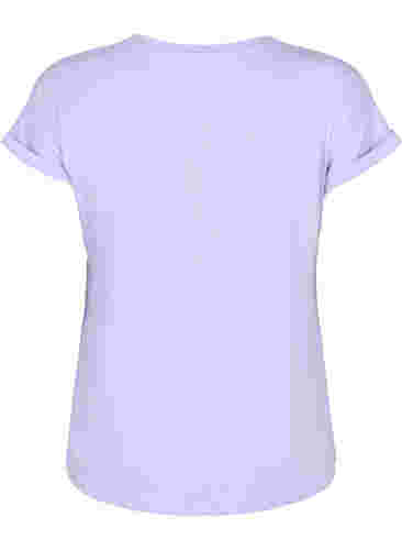 Kurzärmeliges T-Shirt aus einer Baumwollmischung, Lavender, Packshot image number 1