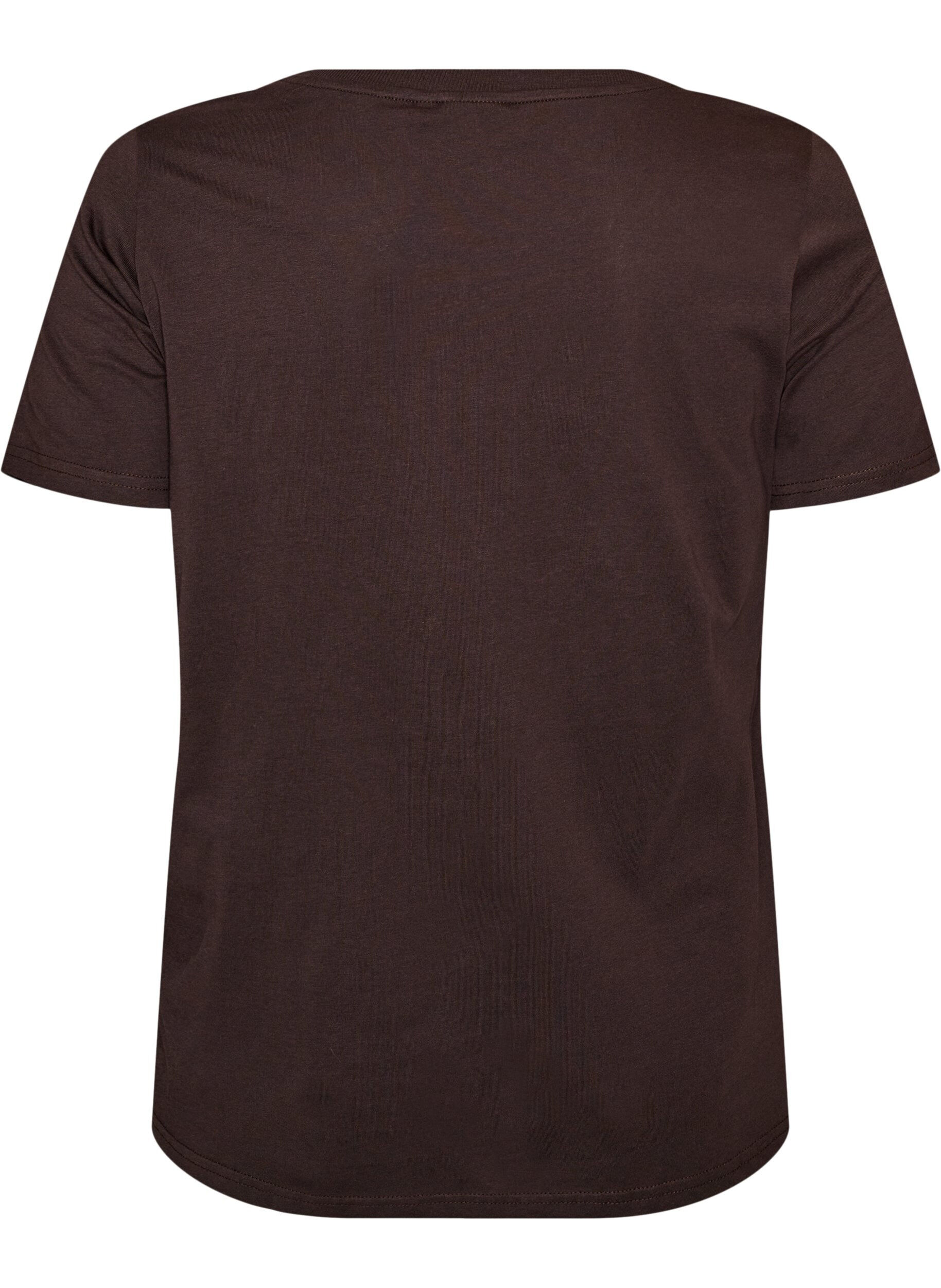 ZizziT-Shirt aus Baumwolle mit Katzen-Print und Rundhalsausschnitt, Braun, Packshot image number 1