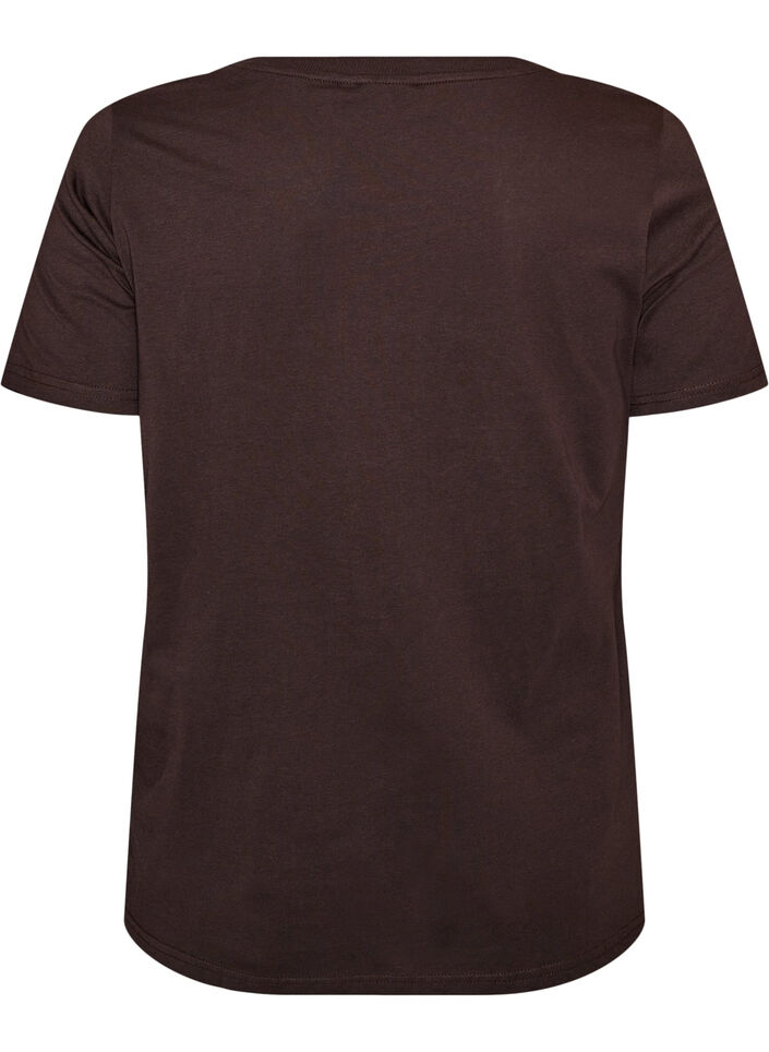 T-Shirt aus Baumwolle mit Katzen-Print und Rundhalsausschnitt, Braun, Packshot image number 1
