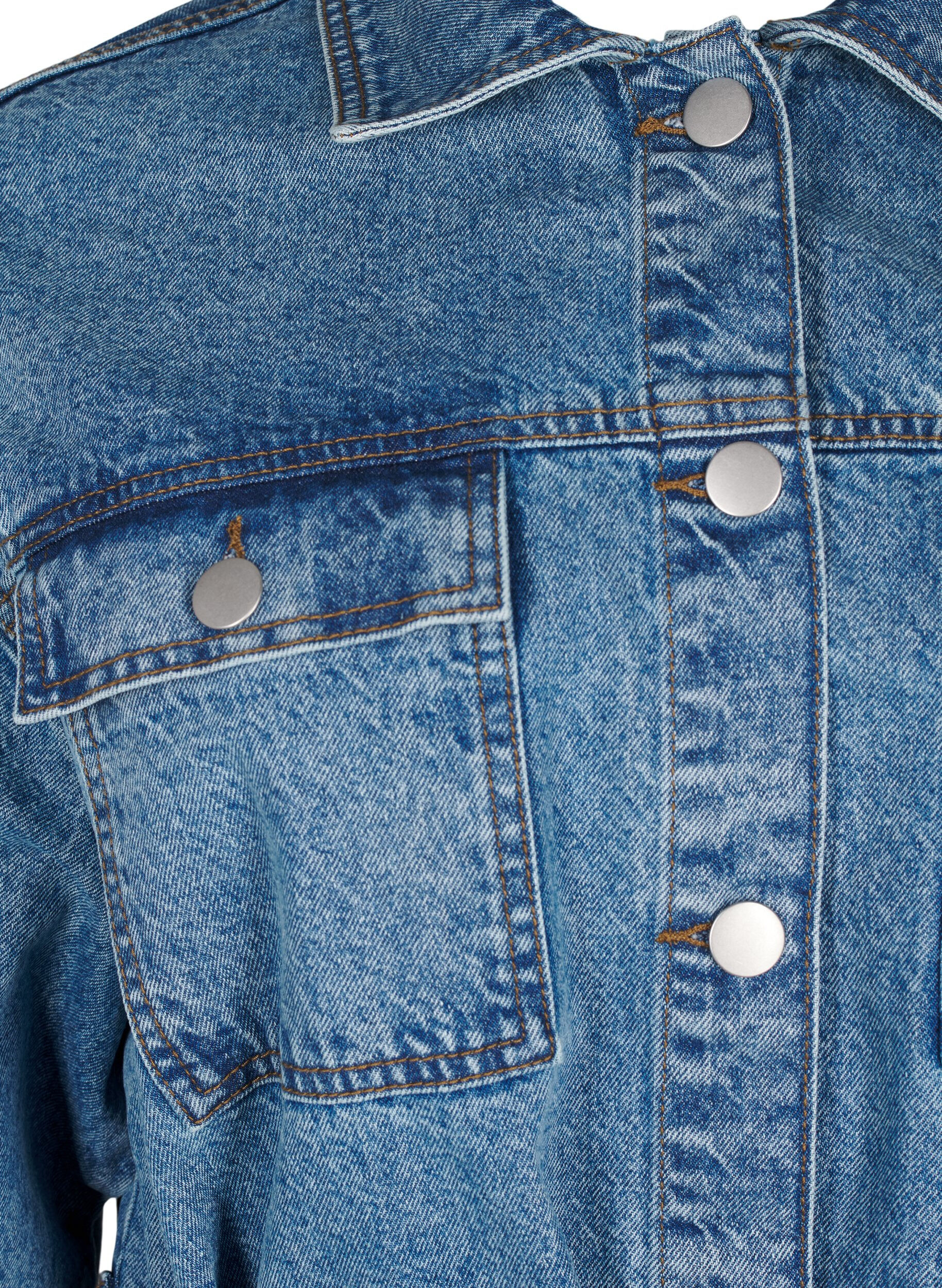 ZizziDenim-Jacke mit Bindeg&uuml;rtel, Blue Denim, Packshot image number 2