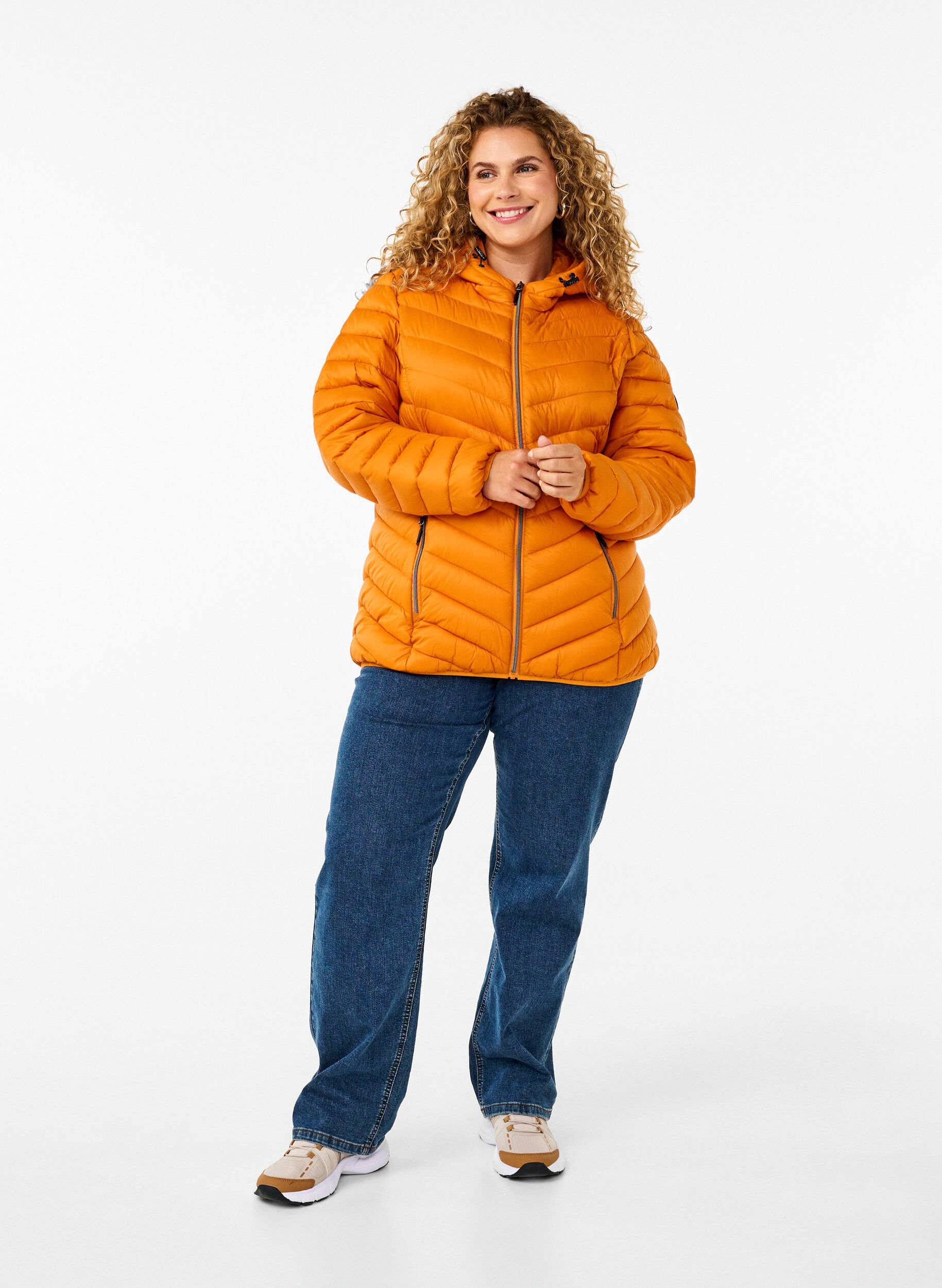 ZizziLeichte Jacke mit Kapuze, Orange, Model image number 1