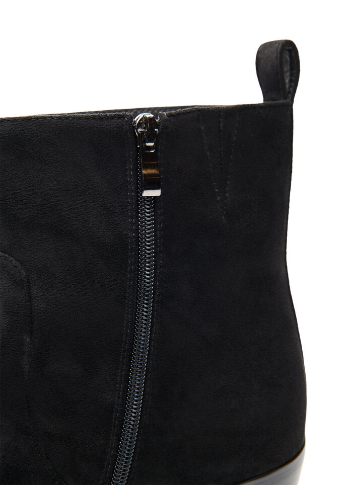Langer Stiefel in Wildlederoptik mit abnehmbarem Schaft, Schwarz, Packshot image number 5
