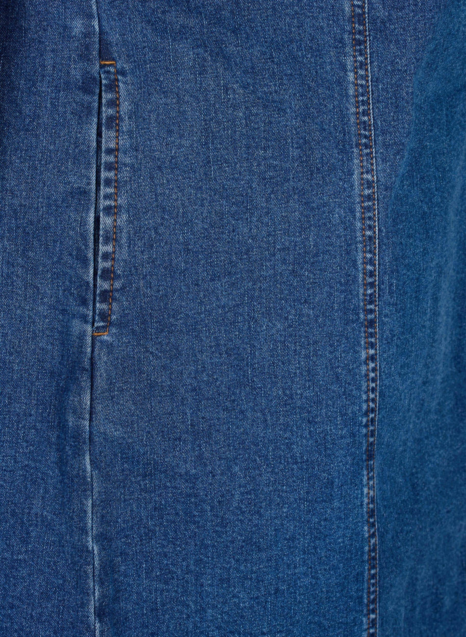 ZizziKurzes Jeanskleid mit V-Ausschnitt, Blau, Packshot image number 3