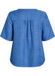 Hemdbluse mit V-Ausschnitt und kurzen &Auml;rmeln, Blau, Packshot image number 1