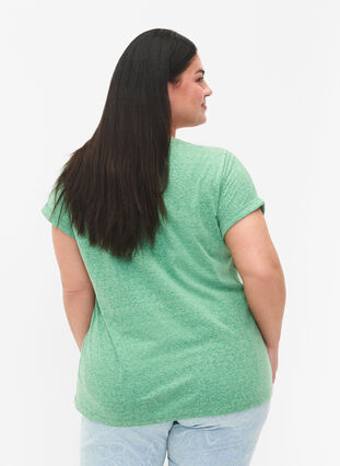 Melange T-Shirt mit kurzen Ärmeln, Jolly Green Mél, Model image number 1