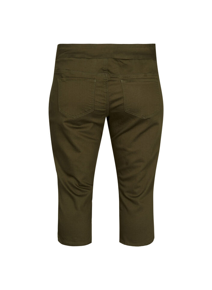 Eng anliegende Caprihose aus einer Baumwollmischung, Ivy Green, Packshot image number 1