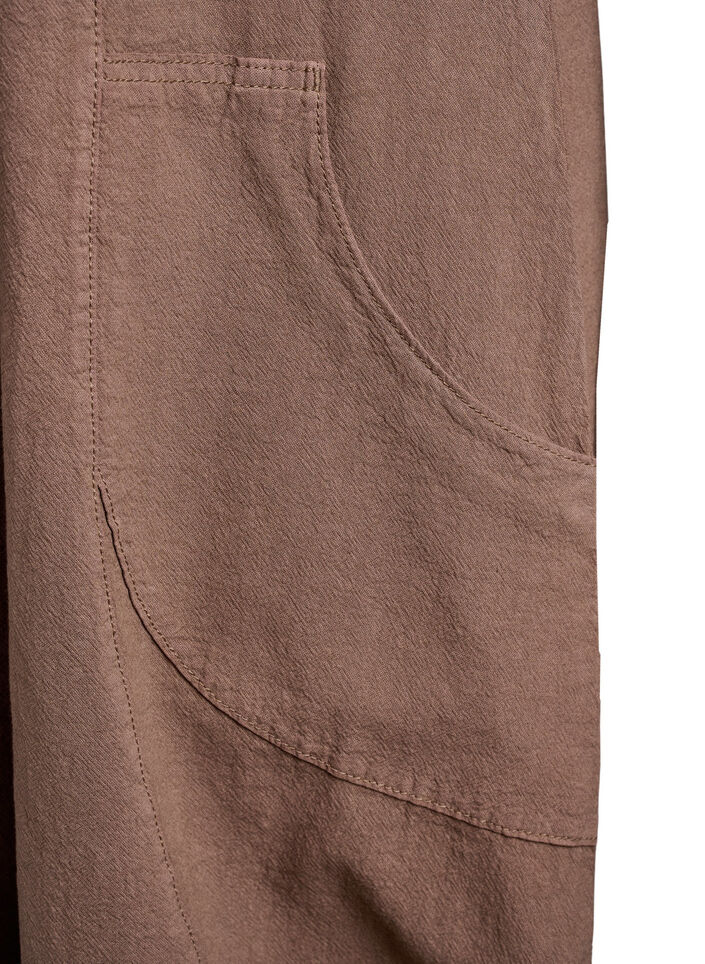 Baumwollkleid mit kurzen &Auml;rmeln, Braun, Packshot image number 3