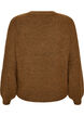 Gerippter Pullover mit Ballon&auml;rmeln, Braun, Packshot image number 1