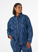 Lockeres Hemd aus Denim mit Schlangenprint, Blau, Model image number 0